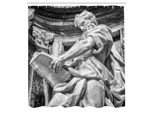 Abakuhaus Tenda Da Doccia Retrò, Statua Di San Matteo Nella Basilica Di San Giovanni In Laterano A Roma Cathedra Con Colonne, Tessuto Set Decorativo Per Bagno Con Ganci, 175X240 Cm, Grigio Chiaro