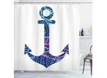 Abakuhaus Tenda Da Doccia Ocean, Immagine Ancora Sea Marine, Opaca, Incl. 12 Anelli, Resistente A Batteri E Muffe, 175 X 240 Cm, Viola E Blu