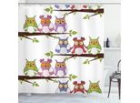 Abakuhaus Tenda Da Doccia Con Gufi, Uccelli Su Un Ramo D'albero, Acqua Opaca, Incl. 12 Anelli, Resistente A Batteri E Muffe, 175 X 240 Cm, Multicolore