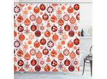 Abakuhaus Tenda Da Doccia Natalizia, Scena Natalizia Vintage, Impermeabile, Inclusi 12 Anelli, Resistente A Batteri E Muffe, 175 X 240 Cm, Bianco E Vermiglio