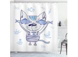 Abakuhaus Tenda Da Doccia Con Balena, Cartone Animato Con Balena E Pesce, Opaca, Incl. 12 Anelli, Resistente A Batteri E Muffe, 175 X 200 Cm, Viola