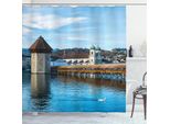 Abakuhaus Tenda Da Doccia Rustica, Ponte Urbano Europeo, Opaca, Incl. 12 Anelli, Resistente A Batteri E Muffe, 175 X 240 Cm, Marrone Blu