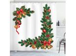 Abakuhaus Tenda Da Doccia Natalizia, Alberi Con Decorazioni, Set Incl. 12 Ganci In Tessuto Impermeabile Resistente A Batteri E Muffe, 175 X 180 Cm, Multicolore