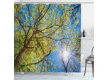 Abakuhaus Tenda Da Doccia Paesaggio, Albero Antico Botanica Legno, Acqua Opaca Incl. 12 Anelli Resistente A Batteri E Muffe, 175 X 200 Cm, Arancione Marrone