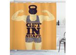 Abakuhaus Tenda Da Doccia Vintage, Bodybuilding Sport, Opaca All'acqua, Incl. 12 Anelli, Resistente A Batteri E Muffe, 175 X 240 Cm, Arancione