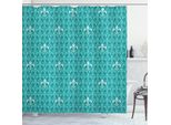 Abakuhaus Tenda Da Doccia Turchese, Motivo Fleur De Lis, Con Set Di 12 Anelli Impermeabile Elegante Moderna Colori Resistenti E Antimuffa, 175 X 180 Cm, Verde Mandorla