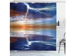 Abakuhaus Tenda Da Doccia Ocean, Tuono Sopra Sea Storm, Acqua Opaca Incl. 12 Anelli Resistente A Batteri E Muffe, 175 X 240 Cm, Arancione Blu