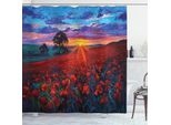 Abakuhaus Tenda Da Doccia Land, Giardino Di Papaveri, In Tessuto, Incl. 12 Ganci, Stampa Digitale, Colori Resistenti, Durevole, Resistente Ai Batteri, 175 X 220 Cm, Multi