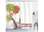 Abakuhaus Tenda Da Doccia Fallen, Giornata Autunnale Nel Parco, Vendemmia, Acqua Opaca Incl. 12 Anelli Resistente A Batteri E Muffe, 175 X 240 Cm, Verde Marrone