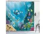 Abakuhaus Tenda Da Doccia Con Motivo Pesci, Paesaggio Sottomarino, Opaca, Incl. 12 Anelli, Resistente A Batteri E Muffe, 175 X 240 Cm, Multicolore