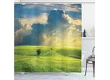 Abakuhaus Tenda Da Doccia Paesaggistica, Estate Primavera Rurale, Opaca, Incl. 12 Anelli, Resistente A Batteri E Muffe, 175 X 240 Cm, Blu Verde
