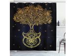 Abakuhaus Tenda Da Doccia Stammes, Nachtstern Astratto, Acqua Opaca Incl. 12 Anelli Lunga Durata Resistente A Batteri E Muffe, 175 X 200 Cm, Blu Scuro Giallo