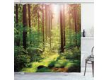 Abakuhaus Tenda Da Doccia Wald, Sunset Moss Woods Alberi, In Tessuto, Incl. 12 Ganci, Stampa Digitale, Colori Resistenti, Lunga Durata, Resistente Ai Batteri, 175 X 220 Cm, Verde-Marrone