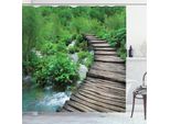 Abakuhaus Tenda Da Doccia Naturale, Croazia Cascade Giardino, Acqua Opaca Incl. 12 Anelli Lunga Durata Resistente A Batteri E Muffe, 175 X 240 Cm, Marrone Verde