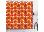 Abakuhaus Tenda Da Doccia Arancione, Antique Bohemian Poppies, Resistente A Saponi, Batteri, Muffa E Acqua, Incl. 12 Ganci E Colori Resistenti, 175 X 180 Cm, Arancione Bruciato E Bianco