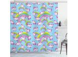 Abakuhaus Tenda Da Doccia Unicorno, Cartoon Childish, Impermeabile, Incl. 12 Anelli, Resistente A Batteri E Muffe, 175 X 240 Cm, Multicolore