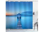 Abakuhaus Tenda Da Doccia Naturale, Alba Seehaus Cabin, Impermeabile, Incl. 12 Anelli, Resistente A Batteri E Muffe, 175 X 200 Cm, Blu Arancione Grigio