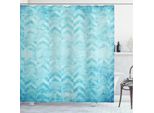 Abakuhaus Tenda Da Doccia Turchese, Motivo Geometrico A Chevron, Impermeabile, Inclusi 12 Anelli, Resistente A Batteri E Muffe, 175 X 200 Cm, Turchese