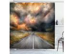 Abakuhaus Tenda Da Doccia Naturale, Nuvole Di Tempesta Polverose, Opaca, Incl. 12 Anelli, Resistente A Batteri E Muffe, 175 X 180 Cm, Arancione Grigio