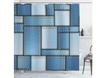 Abakuhaus Tenda Da Doccia Romantica, Patchwork Con Cuori, Impermeabile, Incl. 12 Anelli, Resistente A Batteri E Muffe, 175 X 200 Cm, Multicolore