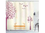 Abakuhaus Tenda Da Doccia Baum, Colore Pastello Panchina, Opaca, Incl. 12 Anelli, Resistente A Batteri E Muffe, 175 X 200 Cm, Viola