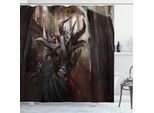 Abakuhaus Tenda Da Doccia Fantasia, Tema Fantasy Cavaliere, Opaca, Incl. 12 Anelli, Resistente A Batteri E Muffe, 175 X 240 Cm, Grigio Rosso