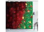 Abakuhaus Tenda Da Doccia Natalizia, Alberi Jingle Bells, Opaca All'acqua, Incl. 12 Anelli, Resistente A Batteri E Muffe, 175 X 180 Cm, Verde Bordeaux