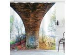 Abakuhaus Tenda Da Doccia Rustica, Pillar Of Stone Bridge, Impermeabile, Incl. 12 Anelli, Resistente A Batteri E Muffe, 175 X 240 Cm, Marrone Verde