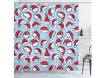 Abakuhaus Tenda Da Doccia Retrò, Poster Pop Art, Impermeabile, Incl. 12 Anelli, Resistente A Batteri E Muffe, 175 X 240 Cm, Blu Rosso