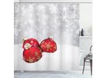 Abakuhaus Tenda Da Doccia Natalizia, Nastro Di Capodanno, Opaca All'acqua, Incl. 12 Anelli, Resistente A Batteri E Muffe, 175 X 200 Cm, Bianco E Beige