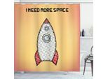Abakuhaus Tenda Da Doccia Spaziale, Parole Futuristiche, Opaca All'acqua, Incl. 12 Anelli, Resistente A Batteri E Muffe, 175 X 240 Cm, Multicolore
