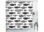 Abakuhaus Tenda Da Doccia Con Motivo A Pesci, Barriera Corallina, Acqua, Opaca, Incl. 12 Anelli, Resistente A Batteri E Muffe, 175 X 200 Cm, Multicolore