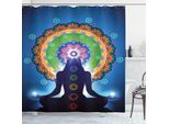 Abakuhaus Tenda Da Doccia Chakra, Mandala Chakra Yoga, Impermeabile, Inclusi 12 Anelli, Resistente A Batteri E Muffe, 175 X 200 Cm, Multicolore