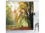 Abakuhaus Tenda Da Doccia Bosco, Panorama Autunnale In Un Bosco Con Foglie Dai Colori Sbiaditi Immagine Autunnale Dell'europa Settentrionale E Dei Paesi Bassi Set Decorativo Per Bagno In Tessuto Con Ganci, 175X200 Cm, Arancione Verde