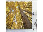 Abakuhaus Tenda Da Doccia Naturale, Alberi Di Pioppo Nella Foresta, Stampa Digitale Su Tessuto, Incl. 12 Ganci, Resistente Al Lavaggio, Resistente Ai Batteri, 175 X 180 Cm, Giallo