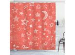 Abakuhaus Tenda Da Doccia Corallo, Luna E Stelle, Kid, Opaca, Incl. 12 Anelli, Resistente A Batteri E Muffe, 175 X 200 Cm, Corallo Bianco