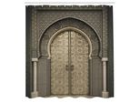 Abakuhaus Tenda Da Doccia Marocchina, Motivo Geometrico Simmetrico Orientale, Set Decorativo Per Bagno In Tessuto Con Ganci, 175X220 Cm, Nero Seppia