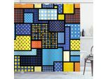 Abakuhaus Tenda Da Doccia Retrò, Forme Colorate, Resistente A Sapone, Batteri, Muffa E Acqua, Incl. 12 Ganci E Colori Resistenti, 175 X 180 Cm, Multicolore