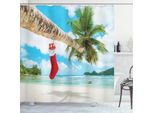 Abakuhaus Tenda Da Doccia Natalizia, Calze Natalizie Da Spiaggia, Opaca All'acqua, Incl. 12 Anelli, Resistente A Batteri E Muffe, 175 X 240 Cm, Multicolore