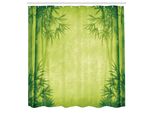 Abakuhaus Tenda Da Doccia In Bambù, Disegno Con Alberi Di Bambù, Stile Asiatico Fengshui, Immagine Di Una Vita Semplice E Organizzata, Tessuto, Set Decorativo Per Bagno Con Ganci, 175X200 Cm, Verde