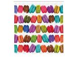 Abakuhaus Tenda Da Doccia Colorata, Macarons Francesi In Fila, Biscotti Da Caffetteria, Aromi, Pasticceria, Panetteria, Cibo, Design, Tessuto, Set Decorativo Per Bagno Con Ganci, 175X240 Cm, Multicolore