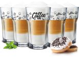 6 Bicchieri Da Caffè 300Ml Bicchieri Da Latte Macchiato Bicchieri Da Tè Bicchieri Da Cocktail Caipirinha (Con Cucchiaio)