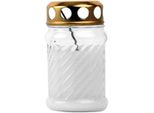 Lume Da Tomba "Rille"" In Vetro (Circa 24 Ore Di Combustione), Dimensioni: 10,5 Cm, Colore: Bianco"
