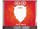Abakuhaus Tenda Rustica Indie, Gonna Babbo Natale Natale, Soggiorno Nastro Universale Tende Con Passanti E Ganci, 280 X 175 Cm, Rosso Arancione Bianco