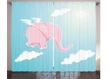 Abakuhaus Tenda Rustica Per Asilo Nido, Pink Elephant GlüCk, Tenda Con Passanti E Ganci Per Camera Da Letto, 280 X 175 Cm, Rosa Chiaro Azzurro Pallido