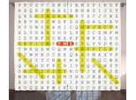 Abakuhaus Word Search Puzzle Tenda Rustica, Uml Keywords, Tenda Con Passanti E Ganci Per Camera Da Letto, 280 X 175 Cm, Nero Giallo Arancione