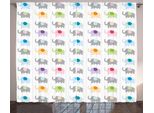 Abakuhaus Tenda Rustica Per Asilo Nido, Elefanti Colorati E Divertenti, Tenda Con Passanti E Ganci Per Camera Da Letto, 280 X 175 Cm, Multicolore