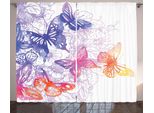 Abakuhaus Tenda Rustica Acquerellata, Farfalle Fantasia, Tende Universali Per Soggiorno Con Passanti E Ganci, 280 X 175 Cm, Viola Blu Arancione Rosa