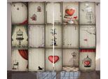 Abakuhaus Tenda Rustica Vintage, Hearts In Captivity, Tenda Con Passanti E Ganci Per Camera Da Letto, 280 X 175 Cm, Marrone Chiaro Vermiglio Rosa
