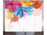 Abakuhaus Tenda Rustica Colorata, Fiori Luminosi, Tenda Con Passanti E Ganci Per Camera Da Letto, 280 X 175 Cm, Multicolore